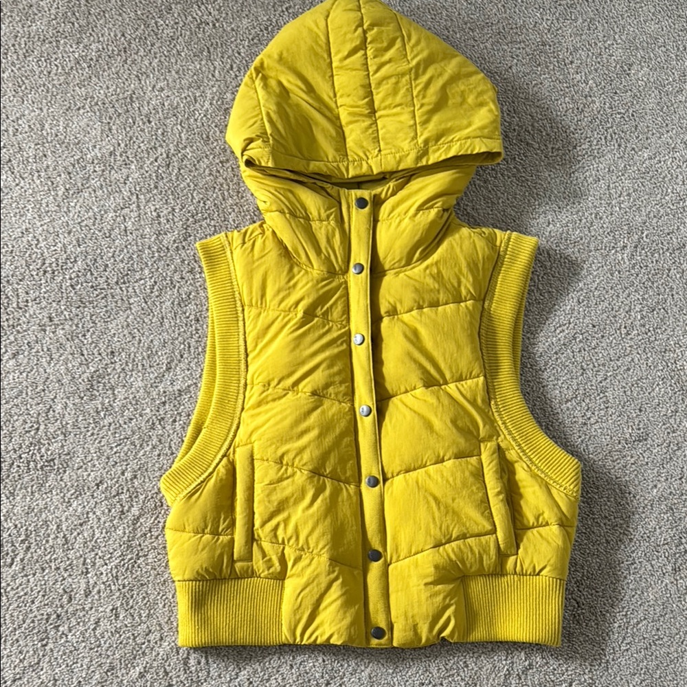 FP movement Yellow Hooded Puffer Vest